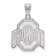 Rhodium Over Sterling Silver LogoArt Ohio State University Large Pendant