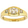 Diamond Simulant Rectangular Cushion And White Zircon Ring In 18K Gold
Over Sterling Silver 1.58ctw