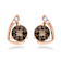 Brown Smokey Quartz 14K Rose Gold Over Sterling Silver Round Drop Earrings