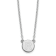 Rhodium Over Sterling Silver Tiny Circle Block Letter R  Initial Necklace