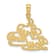 14k Yellow Gold Textured I Love You Mom pendant