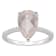 12x8mm Pear Shape Rose Quartz and 1/10 ctw Diamond Rhodium Over Sterling
Silver Ring