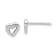 Rhodium Over Sterling Silver Polished and Brushed Open Heart Post Earrings