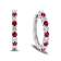 1.35ctw Ruby and Diamond Hoop Earrings in 14k White Gold