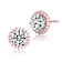 CZ Halo Stud Earrings In 18K Rose Gold Over Sterling Silver