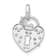 Rhodium Over Sterling Silver Cubic Zirconia Key and Heart Pendant