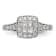 Rhodium Over 14K White Gold Diamond Cluster Engagement Ring 0.78ctw