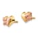 Rhodium Over 14k Yellow Gold Polished Butterfly Heart Screwback Earrings
