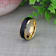 GASTON Gold Plated Tungsten Polished Beveled Ring with Brushed Black
Center 6mm