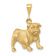 14k Yellow Gold Satin and Diamond-Cut Bulldog Pendant