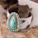 Barse Jewelry Composite Turquoise and Cowhide Gold Tone Cowgirl Up Cuff Bracelet