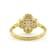 Amethyst 18K Yellow Gold Over Sterling Silver 4-Leaf Clover Cluster Ring