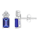 6x4mm Emerald Cut Tanzanite with Diamond Accents 14k White Gold Stud Earrings