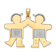 14K Two-tone Gold Satin Large Double Boys Charm
