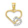 10k Yellow Gold and Rhodium Over 10k Yellow Gold Cubic Zirconia Heart in
Heart Pendant