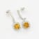 Yellow Cushion Citrine earrings with Moissanite Rhodium Over Sterling
Silver Halo Drop Earrings