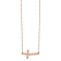 14K Rose Gold Polished Twisted Sideways Cross 17-inch Necklace