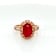 3.00 Ctw Ruby and 0.26 Ctw White Diamond Ring in 14K RG