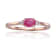 Red Ruby and White Sapphire 14K Rose Gold Over Sterling Silver Dainty Ring,