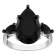 Sterling Silver Pear Shape Black Spinel Ring 7.0ctw