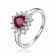 Red Ruby Heart Shape Lab Created Ruby with White Topaz Accents Sterling
Silver Ring