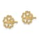 14k Yellow Gold 7.5mm Textured Five Hearts Circle Stud Earrings