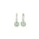 14K Yellow Gold Green Prasiolite and  White Topaz Dangle Earrings
