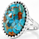 Turquoise And Spiny Oyster Shell Ring In Sterling Silver