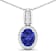 1.60ctw 14K White Gold Tanzanite and White Diamond Pendant with 18 inch
Cable Chain
