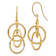 14k Yellow Gold Polished Circles Dangle Earrings
