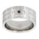Men's Black CZ Band Ring In Stainless Steel 0.03ctw