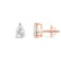 White Cubic Zirconia 14k Rose Gold Studs With Velvet Gift Box 1.00ctw