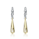 Briolette Drop Earrings In 14K Gold And Rhodium Over Brass