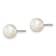 Sterling Silver White Freshwater Cultured Pearl 7-7.5mm Button Earrings