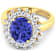 4.22ctw Violet Tanzanite and Diamond 14K Yellow Gold Halo Ring