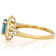 Blue Zircon And White Zircon Oval Ring In 18K Gold Over Sterling Silver 2.23ctw