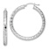 Rhodium Over Sterling Silver 4.00mm Diamond-cut Hoop Earrings