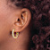 14k Yellow Gold Polished Cubic Zirconia 13/16" Huggie Hoop Earrings