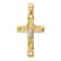 14K Yellow Gold with White Rhodium Cross with Rosary Pendant