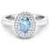 0.86ctw Blue Aquamarine and Diamond 14K White Gold Halo Ring