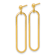 18K Yellow Gold Over Sterling Silver Polished Paperclip Dangle Earrings