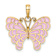14k Yellow Gold Enameled Butterfly Pendant