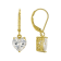 White Cubic Zirconia 18K Yellow Gold Over Sterling Silver Heart Earrings 5.70ctw