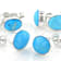 Sleeping Beauty Turquoise Stud Earring Set Of 3 In Sterling Silver