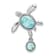 Rhodium Over Sterling Silver Polished Larimar Turtle Chain Slide Pendant
