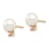 14K Yellow Gold 7-7.5mm White Round Freshwater Cultured Pearl Pink Topaz
Post Earrings