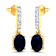 1.50ctw 14K Yellow Gold Blue Sapphire and White Diamond Halo Earrings
