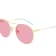 Gucci Gold Tone with Aqua Blue Arm Detail Frame / Pink Lens Sunglasses