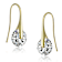 CZ Solitaire Drop Earrings In 14K Gold Over Brass