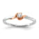 14K Two-tone White and Rose First Promise Polish Round Diamond Promise
Ring 0.11ctw